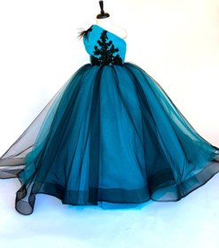تصویر خرید انلاین لباس مجلسی زیبا دخترانه برند zühre balaban رنگ فیروزه ای ty40532265 