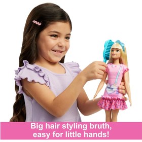 تصویر عروسک باربی اولیه من - بلوند با بچه گربه برند barbie My First Barbie Core Doll - Blonde with Kitten