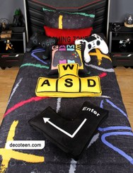 تصویر مجموعه کوسن های مخمل دکوتین ست 5 عددی سری PS مدل های PS5 WHITE - PS5 BLACK - ENTER - A.W.S.D - GAMING ZONE