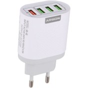 تصویر کلگی فست شارژ Arson AN-4Q 4Port QC3.0 PD 3A 18W Arson AN-4Q 4Port QC3.0 PD 3A 18W Fast Wall Charger