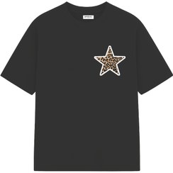 تصویر تیشرت ستاره پلنگی - سفید / مشکی Star Tshirt