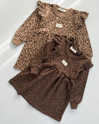 تصویر پیراهن دورس پلنگی دخترانه 2 تا 7 سال 2363