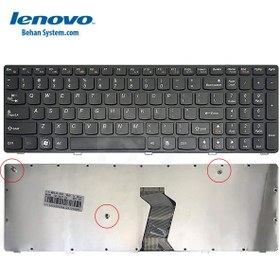 تصویر کیبورد لپ تاپ لنوو Lenovo IdeaPad B580 مشکی-با فریم 
