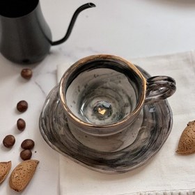 تصویر فنجون و زیرفنجونی قلب طلا 