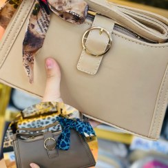 تصویر کیف زنانه پاپیون دار بند دوشی - کرم 