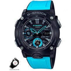 تصویر ساعت مچی اورجینال مردانه کاسیو Casio دو زمانه مشکی | آبی| مشکی| کد رفرنس جی شاک G-Shock GA-2000-1A2 کد محصول:67065