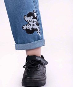 تصویر شلوار جین گلدوزی میکی موس Mickey Mouse embroidered jeans