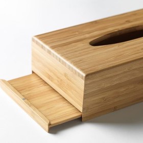 تصویر جعبه دستمال کاغذی بامبو ایکیا مدل BONDLIAN سایز ۲۶x۱۴ سانتی‌متر 