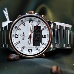 تصویر ELYSIAN Chrono Watch جدید الیسان دوزمانه ، فول امکانات ، چراغ زمینه آبی خوشرنگ وقاب 2 رنگ ، توضیحات … 