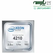 تصویر سی پی یو سرور اینتل Xeon Silver 4210 ا Intel Xeon Silver 4210 2.20GHz 13.75MB Cash FCLGA3647 Server CPU Intel Xeon Silver 4210 2.20GHz 13.75MB Cash FCLGA3647 Server CPU