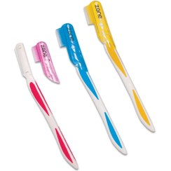 تصویر تیغ ابرو زدوان z.one مدل ۳ عددی شانه دار کد ۸۰۴ z.one eyebrow razor, model 3 with comb, code 804