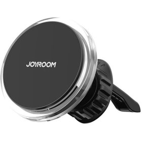 تصویر شارژر بی‌سیم مغناطیسی نگهدارنده گوشی در دریچه هوای خودرو - مشکی برند joyroom Magnetic Wireless Charger Air Vent Car Holder Black