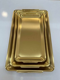 تصویر سینی استیل طلایی - ۲۵ Golden steel tray