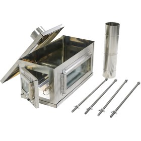 تصویر بخاری استیل تاشو سفری بخاری استیل تاشو قابل استفاده در چادر کمپ