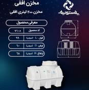 تصویر مخزن آب ۲۰۰ لیتری افقی پلاستونیک 