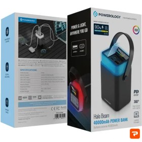 تصویر پاوربانک پاورولوژی مدل Halo Beam ظرفیت ۴۰۰۰۰ میلی آمپر 