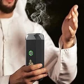 تصویر دستگاه بخور برقی ماشین جدید LOOX دوخور USB قابل شارژ پخش کننده عطر باخور چوب (مشکی) - ارسال 20 روز کاری LOOX New Car Electric Incense Burner Dukhoor Portable USB Rechargeable Aroma Diffuser Bakhoor Burner Wood (Black)