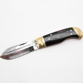 تصویر چاقو ضامن دار بادامی استاد جلیل فیبر مشکی Knife with latch