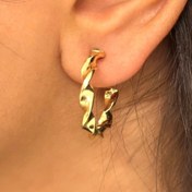 تصویر گوشواره باربارا مدل پیچک کوچیک گلد Barbara earrings, small ivy model, gold