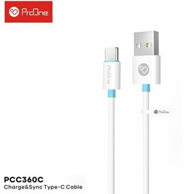 تصویر کابل تبدیل USB به USB-C پرووان مدل PCC360C طول 1 متر 