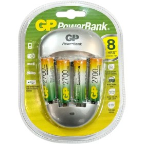 تصویر شارژر باتری 4 تایی GP به همراه 4 عدد باتری شارژی قلم 2700 MAH 