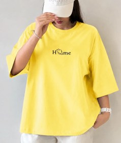 تصویر تیشرت لانگ زنانه home نخ پنبه درجه یک رنگ سبز 
