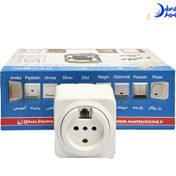تصویر پریز تلفن دو منظوره روکار مدل رز آسیا الکتریک Surface Phone Socket Rose ASIA Electric