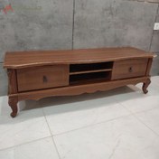 تصویر میز تلوزیون چوبی دو درب کلاسیک شیک 