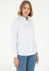 تصویر شومیز زنانه سفید یو اس پولو 