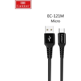 تصویر کابل شارژ و انتقال داده یو اس بی به میکرو یو اس بی 2.4 آمپر 1 متری ارلدام EARLDOM EC-121 USB TO Micro USB Cable 1m 