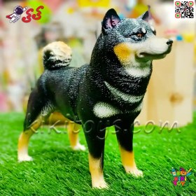 تصویر فیگور حیوانات ماکت سگ شیبا اینو اسباب بازی مشکی 1060 Shiba Inu 