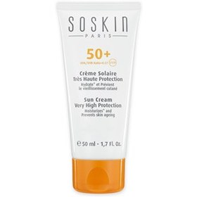 تصویر ضدآفتاب بیرنگ spf50+50 ساسکین مناسب پوست خشک و حساس - Soskin 