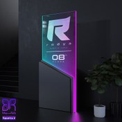 تصویر دانلود موکاپ لوگو روی استند شیشه ای - رایانیکا 