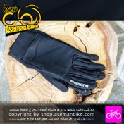 تصویر دستکش ورزشی دوچرخه سواری شیمانو مدل Wind Protector مشکی تیره Shimano Bicycle Gloves Wind Protector 