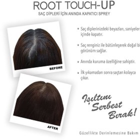 تصویر رنگ مو چند مردانه و زنانه Root Touch Up کانسیلر فوری برای پایین موهای قهوه ای تیره 75 میل Root Touch-Up 