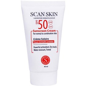 تصویر کرم ضد آفتاب رنگی اسکن اسکین مناسب پوست های نرمال تا مختلط SPF50 Scan Skin Sunscreen Tinted For Normal To Combination Skin SPF50 Cream 40ml