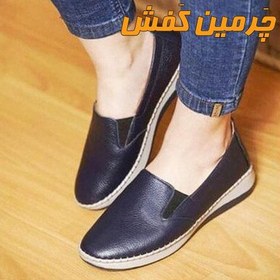 تصویر کفش تمام چرم زنانه طبی و دور دوخت مدل سالرنو کد 18162 Women's full leather shoes, Salerno model, medical and round stitching