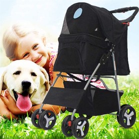 تصویر کالسکه حیوانات خانگی (سبک و تاشو ، ضد آب ) برند : HotsUAE کد : KL 920 Pet stroller (light and foldable, waterproof) Brand: HotsUAE Code: KL 920