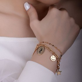 تصویر دستبند زنانه استیل رزگلد الیزابت 