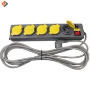 تصویر چندراهی ۵ خانه فیوزدار پارت الکتریک مدل PE551 با کابل ۳ متری ارت دار 