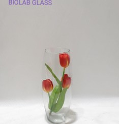 تصویر تنگ گل شیشه ای خمره ای آزالیا ۲۵ سانت 