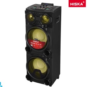 تصویر اسپیکر چمدانی بی سیم قابل حمل Hiska مدل Party Box 1017 همراه ریموت کنترل Hiska Party Box 1017 Wireless Speaker