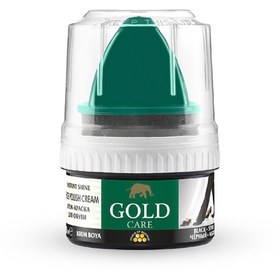 تصویر واکس مناسب کفش چرم برند گلد کر Gold Care ساخت ترکيه رنگ مشکی 50 ميل wax shoes gold care Standard Shoe Polish Cream Black 50ml