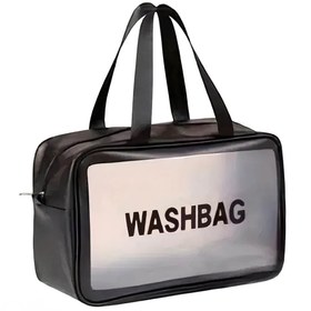 تصویر واش بگ ( wash bag ) مشکی استخر شنا زنانه و دخترانه سایز متوسط ضد آب 