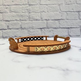 تصویر سینی هیوا گرد چوبی کد 2445 