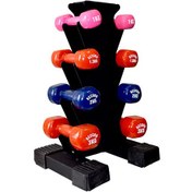 تصویر رک دمبل ایروبیک 8 عددی مدل Kv900 ا Kv900 aerobic 8-piece dumbbell rack Kv900 aerobic 8-piece dumbbell rack