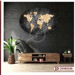 تصویر تابلو نقشه جهان فنگ شویی O8154b Feng Shui World Map 8154b