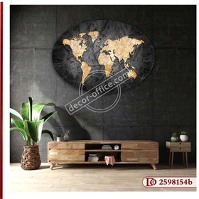 تصویر تابلو نقشه جهان فنگ شویی O8154b Feng Shui World Map 8154b