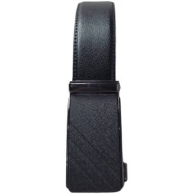 تصویر کمربند چرم مردانه مدل ریلی مشکی 