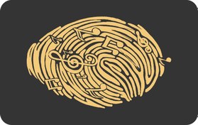 تصویر کارت بانکی فلزی طرح اثر انگشت با نت موسیقی - Fingerprint With Music Note 